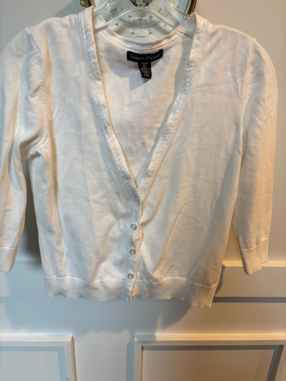 Designers Originals Cream V-Neck Button-Front Cardigan